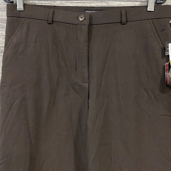 Counterparts Womens Brown Straight-Leg Pants Size 14P Polyester Blend - Picture 6 of 8